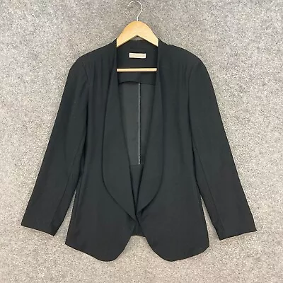 Forcast Jacket Womens 8 Black Open Front Collar Long Sleeve Lined J21703 • $15.96