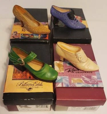 $46.50 • Buy Just The Right Club Shoe Heel Figurine Lot French Velvet Golden Stiletto Treads