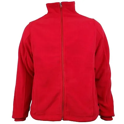 Mens Fleece Quilted Jacket Full Zip Work Wear Warm Casual Thick Men Heavy Duty • £8.99