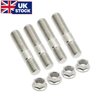 £10.99 • Buy 4x Exhaust Studs & Serrated Nuts M10x1.25  Stainless Steel Manifold Flange Kit