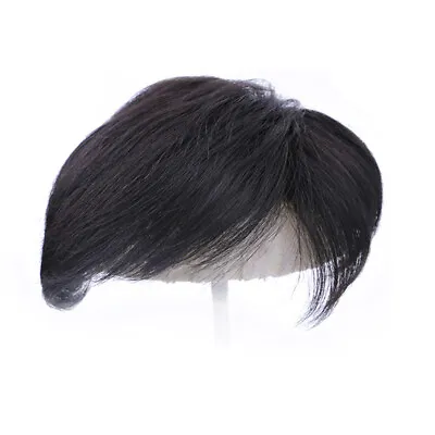 Short Toppers Hairpiece Real Human Hair Clip In Crown Hair Pieces Wig For Men • $29.99