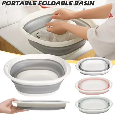 Foldable Multipurpose Basin Camping Travel Sink Collapsible Washing Up Bowl • £4.69