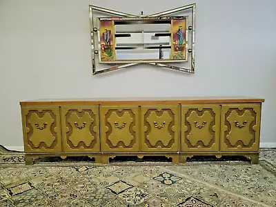 Vintage Baker Furniture Sideboard Credenza Shabby Chic Super Long 3 Cabinets  • $875