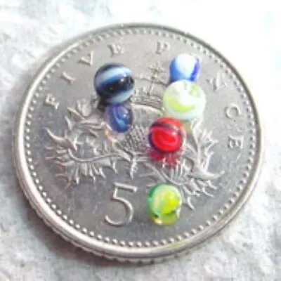 Dollhouse Miniature Set Of 6 Handcrafted Glass Marbles • $7.55