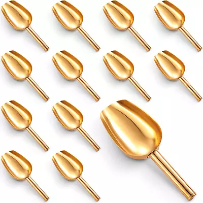 Roshtia 12 Pieces Gold Ice Scoops 5 Oz Stainless Steel Mini Scoop Candy Scoops F • $36.25