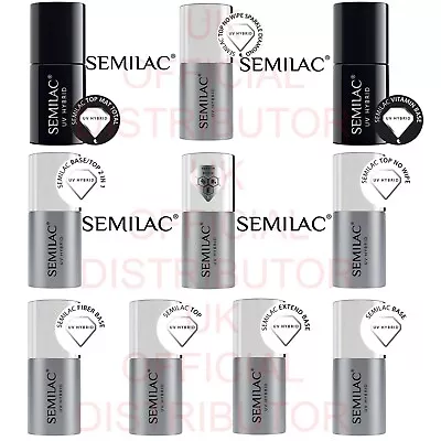 £13.90 • Buy Semilac Hybrid Nail Gel UV/LED - Primer Tops Bases, Hardi, NEW HEMA Free Base
