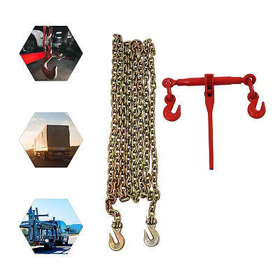 Chain Binder Ratchet Load Binder Kit 3/8 - 1/2  & Chain Set For Tie Down Hauling • $67.23