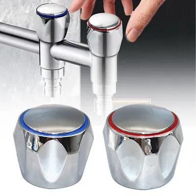 £4.89 • Buy Hot & Cold Tap Top Head Faucet Cover Handle Chrome Plated Replacement Accessory
