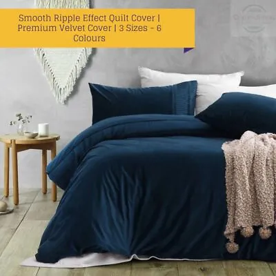 $79 • Buy Luxore Ripple Smooth Velvet Quilt Cover Set | Premium Velvet Duvet Covers