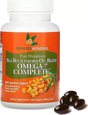 New Sea Buckthorn Oil Blend Omega-7 Complete 120 Count Softgels - AU STOCK • $114