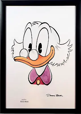 🌕 Disney Scrooge McDuck Portrait By Patrick Block Hand Signed & Numbered Frame • $295.02