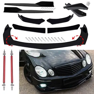Glossy Black Front Bumper Lip Splitter Lower Spoiler Body Kit For Mercedes-Benz • $55.99