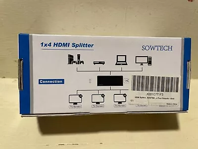 HDMI Splitter 1 In 4 Out Full HD 4-Port Repeater Splitter Amplifier 1x4 • $9.99