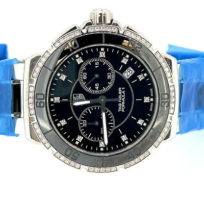 Tag Heuer Formula 1 Ceramic Stainless Steel Chronograph Diamond Watch 41 MM • $1723.85