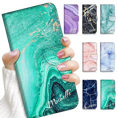 Personalised Name Marble Flip Case Cover For Vivo Y11s Y20s Y12 X60 Pro Y30 Y70 • $12.99