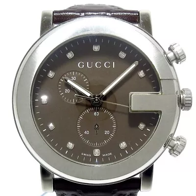 Auth GUCCI G Chrono 101M 13988661 Dark Brown Men Wrist Watch • $329