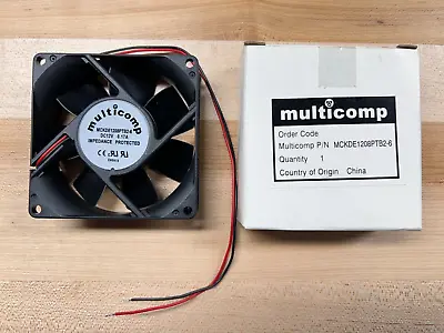 Multicomp MCKDE1208PTB2-6 12VDC .17A 2W Muffin Fan - 80mm X 25mm • $18.55