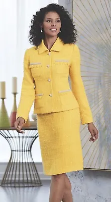 Size 16 Yellow Saint Germain Formal Dress Skirt Suit From Midnight Velvet New • $47.99