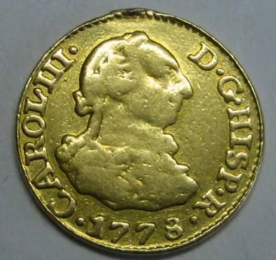 1778 Madrid 1/2 Escudo Charles Iii Spain Gold Doubloon Spanish Colonial Era  • $219