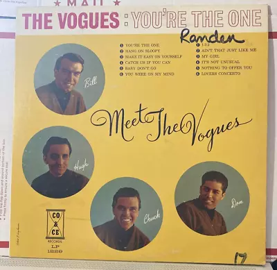CO&CE Records The Vogues: You're The One Meet The Vogues 33rpm LP • $5