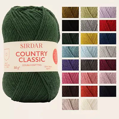 £2.49 • Buy Sirdar Country Classic DK 50g Yarn , Wool Acrylic Merino Knitting Crochet 