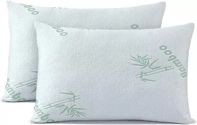 Bamboo Memory Foam Pillow - 60x14x13cm- With A Storage Bag & FREE POSTAGE • £7.99