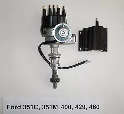 FORD Big Block 351C 351M 400 429 460 BLACK Small Cap HEI Distributor + 50K Coil • $121.91