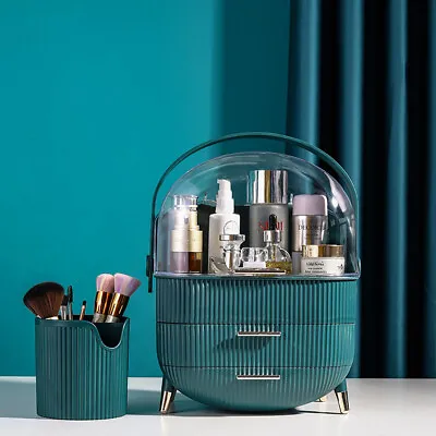 £21.95 • Buy Large Emerald Green Make Up Organiser Cosmetic Vanity Case Box Drawers Storage