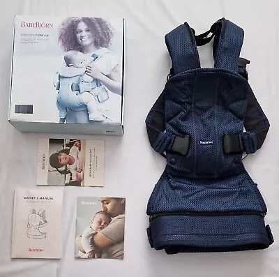 BabyBjorn Baby Carrier One Air 3D Mesh Navy Blue In Excellent Condition • £99.99