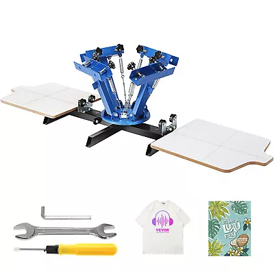 VEVOR 4Color 2 Station Silk Screen Printing Machine Press Equipment T-Shirt DIY • $130.99