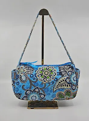 Vera Bradley Bali Blue Quilted Floral Side Pocket Small Satchel Shoulder Bag • $29.70