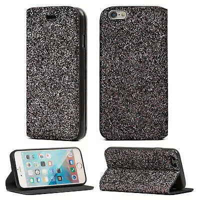 Samsung Galaxy S9 Plus Bling Glitter Shiny Flip Book Cover Stand Wallet Case • £5.95