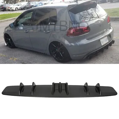 For VW GTI MK6 2010-2014 Rear Diffuser 7 Fins Bumper Lip Splitter Spoiler Glossy • $45.35