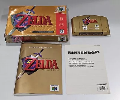 Zelda: Ocarina Of Time Nintendo 64 N64 Gold Collector's Edition - Complete CIB • $275