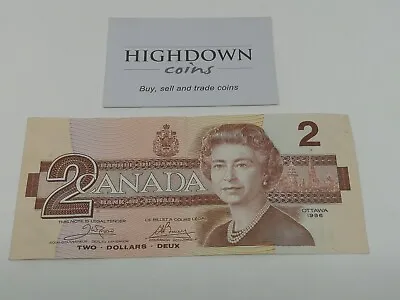 Canadian Old $2 Dollar Deux Dollar Banknote 1986 CAD (Circulated) (277) • £4.79