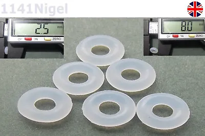 £1.98 • Buy 8mm OD  2.5mm CS O Rings Seal Silicone VMQ Sealing O-rings Washers UK   Last Few