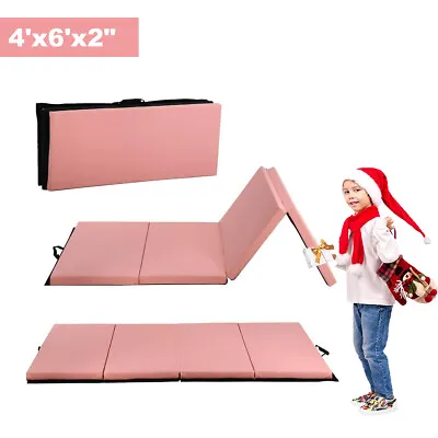 4'x6'x2  Folding Exercise Mat Thick Foam Fitness Gymnastics Panel Gym Workout • $96.59