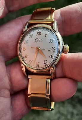 Vintage Mens Croton Aqamatic Bumper 17 Jewel Watch Runs • $50