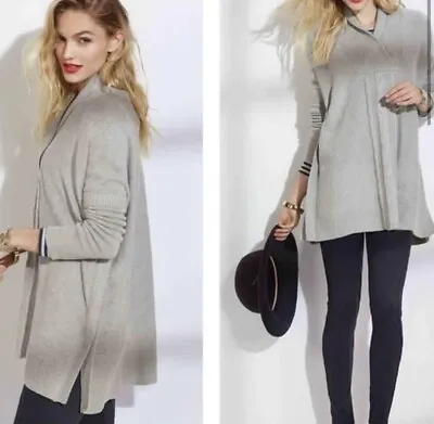 CABI Charlotte Cableknit Poncho Sweater Women’s Size Small Gray K15 • $10
