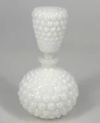 Vintage I. W. Rice White Milk Glass Hobnail Small Perfume Bottle Stopper Japan • $16.99