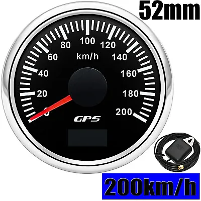 Waterproof 52mm GPS Speedometer Gauge 0-200km/h For Marine Boat Car Truck ATV • $44.49