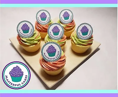 Your Own Photo Or Logo  Edible Precut Wafer Paper Cupcake Toppers Various Amount • £4.55
