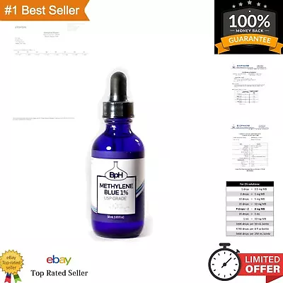 Ultra-Pure Methylene Blue - 50mL Glass Bottle 1% USP Grade Formaldehyde Free • $53.22