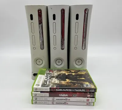 Lot Of 3 Xbox 360 Consoles White Red Rings Error Display For Parts Or Repair • $49