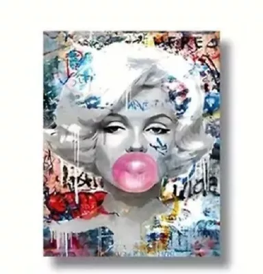 Marilyn Monroe Pink Bubble Gum Graffiti Canvas Wall Art Print 11.8  X15.7  NICE • $32