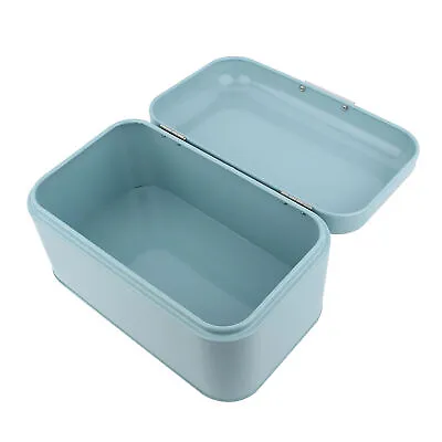 (Blue)Solid Color Retro Metal Bread Bin Box Large Capacity Kitchen Storage • $66.75