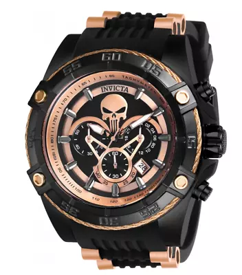 Invicta Marvel Punisher Limited Edition 52mm Rose Gold Chronograph Watch 26861 • $134.16