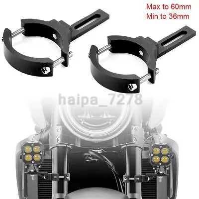 2X Motorcycle Mount Bracket Fork Clamp Holder 36mm-60mm Spot Fog Light Headlight • $19.98