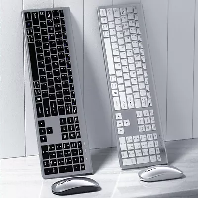 £27.99 • Buy Wireless Slim Bluetooth Keyboard And Mouse Combo For Windows Mac OS IOS Android