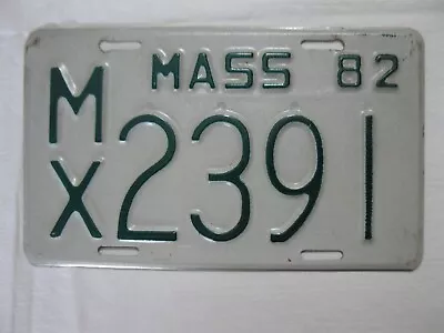 1982 82 Massachusetts Ma Mass Motorcycle License Plate Mx 2391 Mx2391 • $10